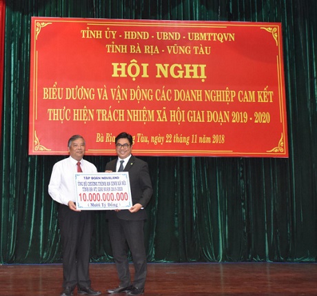 Tập đoàn Novaland đã đóng góp 10 tỷ đồng cho chương trình an sinh xã hội tỉnh Bà Rịa – Vũng Tàu (BR-VT)