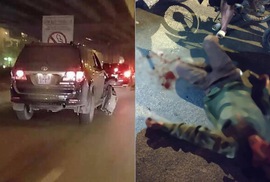 Xác minh xe biển xanh 80A tông trọng thương người chạy xe ôm rồi bỏ chạy