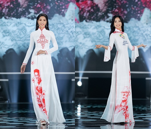 Tiểu Vy làm vedette cho BST áo dài của NTK Ngô Nhật Huy tại chung kết Hoa hậu Việt Nam 2020