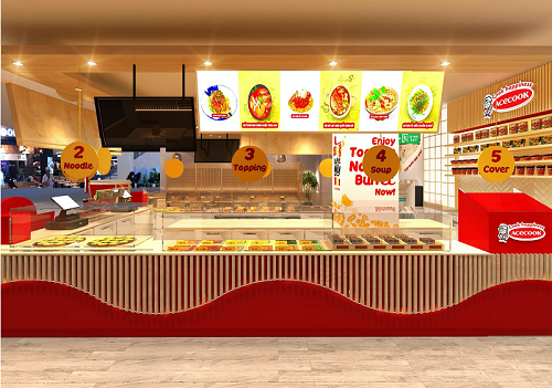 Chỉ với 10.000 đồng, khách hàng được thưởng thức mì ngon, thoả sức sáng tạo khi đến với Acecook buffet mì ly lần đầu tiên có mặt tại Việt Nam.