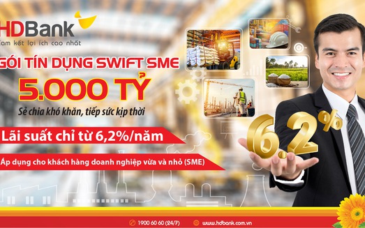 THỊ TRƯỜNG BẤT ĐỘNG SẢN DOANH NGHIỆP TÀI CHÍNH Hỗ trợ doanh nghiệp vừa và nhỏ, HDBank giảm lãi suất cho vay còn từ 6,2%/năm