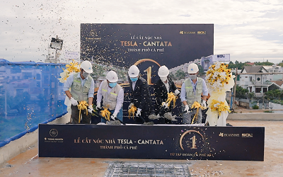 Cất nóc khu nhà ở Tesla – Cantata Thành phố Cà phê của Trung Nguyên Legend