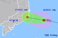 Áp thấp nhiệt đới hướng vào Khánh Hòa-Bắc Bình Thuận, miền Trung, Đông Nam Bộ mưa lớn