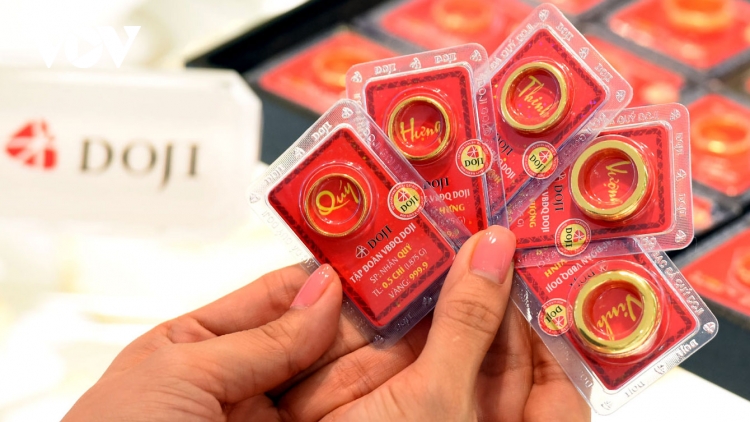 Giá vàng SJC tăng mạnh khi giá thế giới giảm thấp