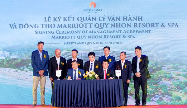 TẬP ĐOÀN HƯNG THỊNH KÝ KẾT HỢP TÁC VÀ ĐỘNG THỔ KHÁCH SẠN 5 SAO MARRIOTT QUY NHON RESORT & SPA TẠI MERRYLAND QUY NHƠN