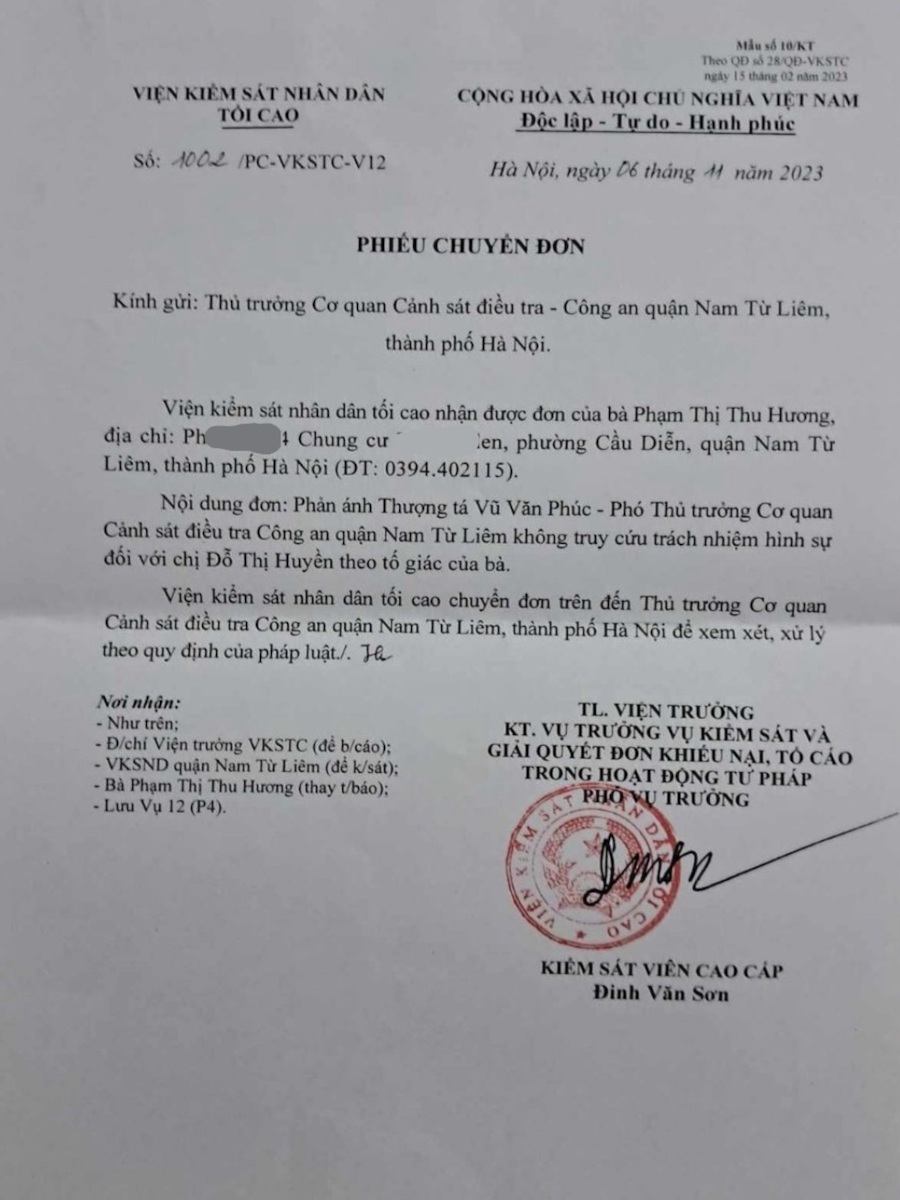 VKSNDTC đề nghị giải quyết đơn người dân tố cáo không xác minh nguồn tin về tội phạm