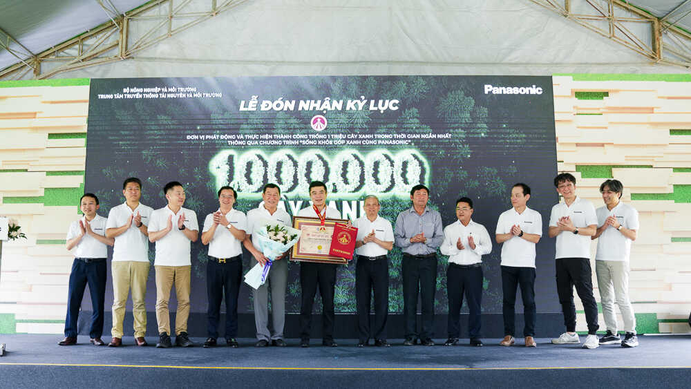 PANASONIC VIỆT NAM XÁC LẬP KỶ LỤC TRỒNG 1 TRIỆU CÂY TRONG THỜI GIAN NGẮN NHẤT VỚI CHƯƠNG TRÌNH “SỐNG KHỎE GÓP XANH”