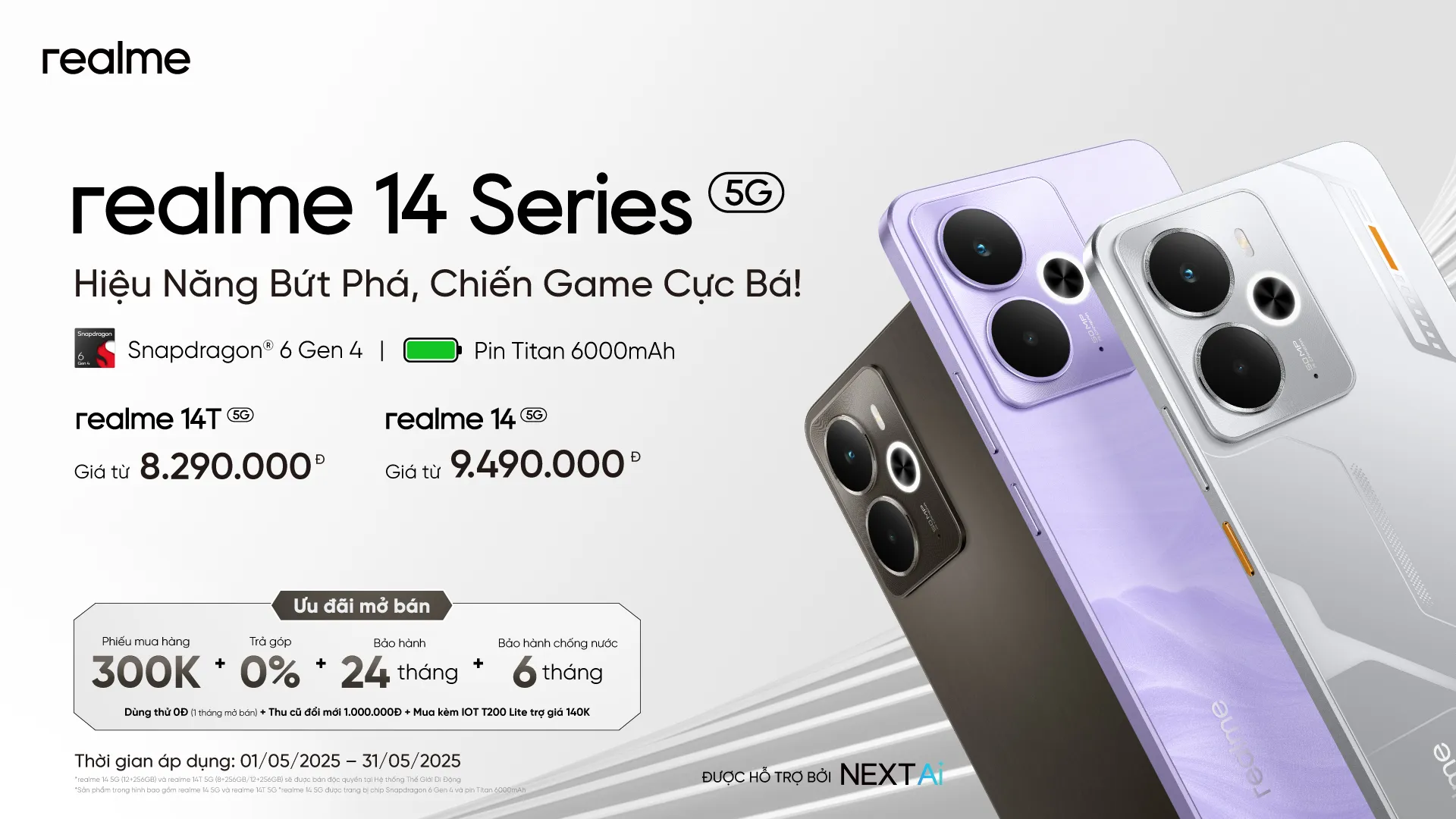 realme chính thức ra mắt bộ đôi “Bậc thầy chiến game”: realme 14 5G và realme 14T 5G, mang đến trải nghiệm người dùng tối ưu toàn diện