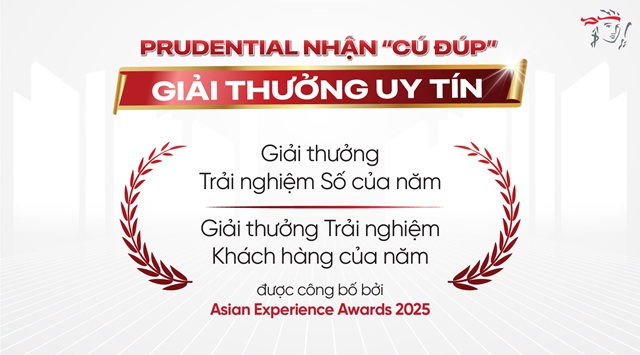 Prudential nhận “cú đúp” tại Asian Experience Awards 2025