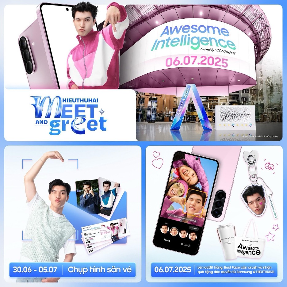 Cơ hội gặp trực tiếp HIEUTHUHAI ngày 06/07: SUNDAYs đừng bỏ lỡ cuộc hẹn cùng Galaxy A56 5G Hồng
